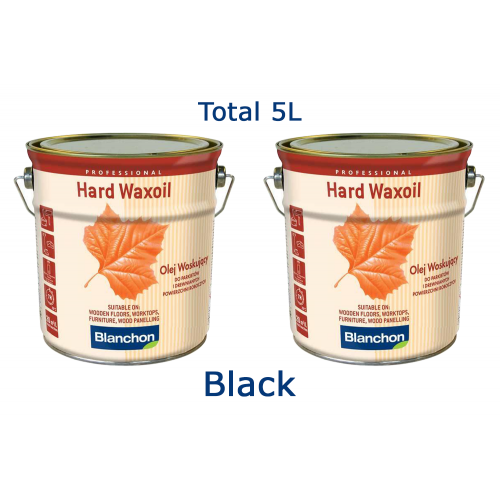 Blanchon HARD WAXOIL (hardwax) 5 ltr (two 2.5 ltr cans) BLACK 07721204 (BL)